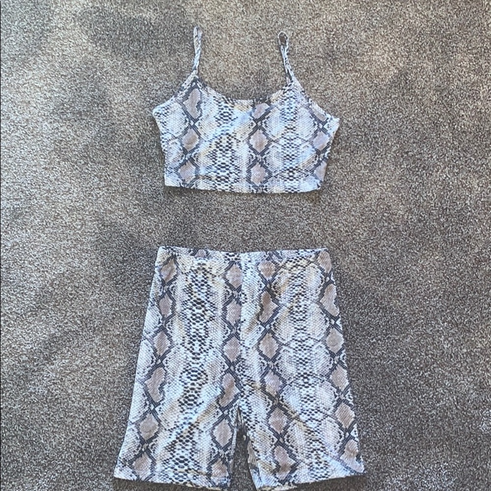 Snake Skin Print Crop Tank and Leggings